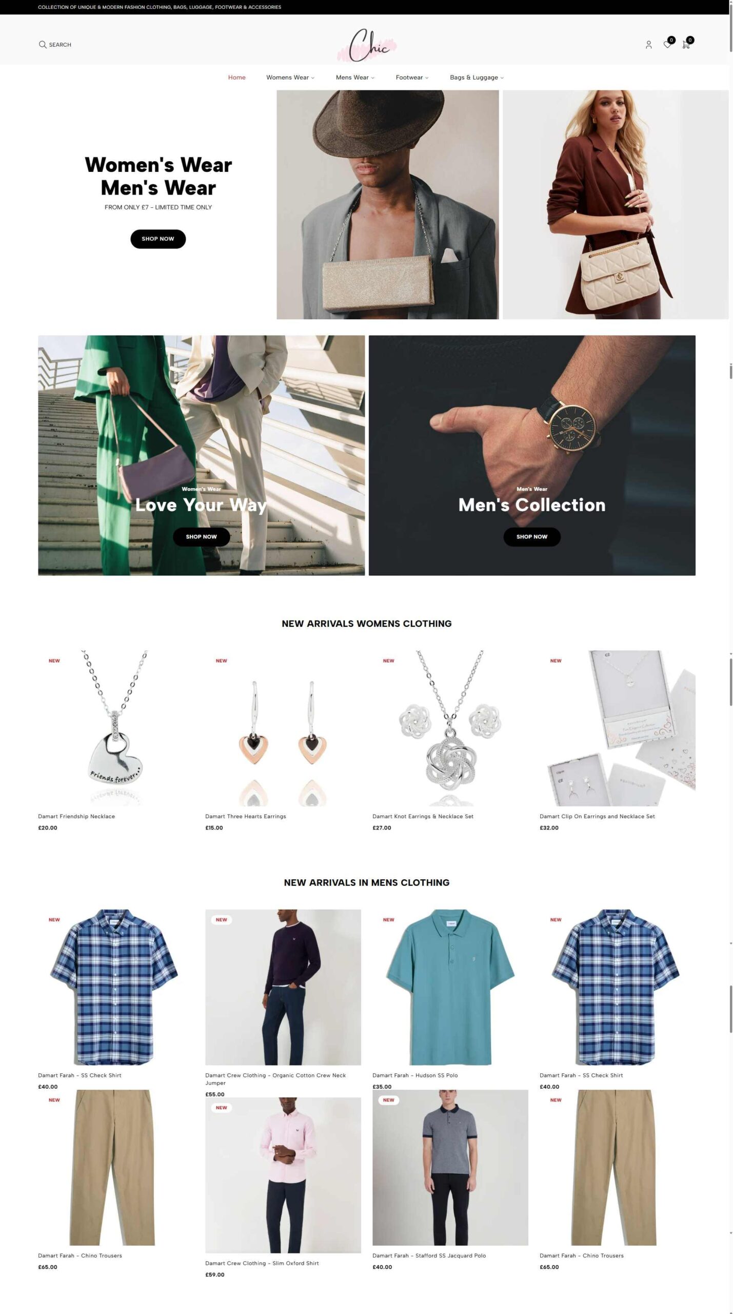 Ecommerce Website for clothing, shoes & jewellery