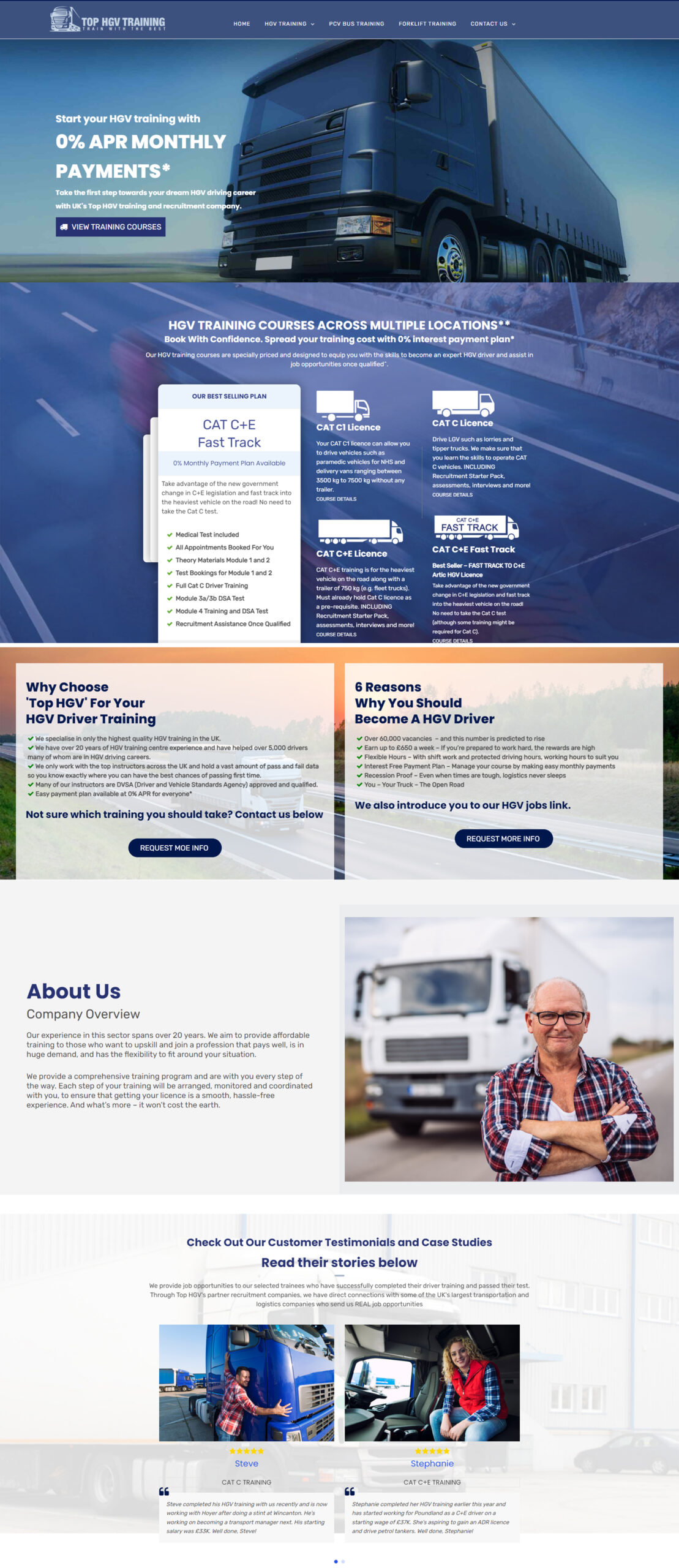 Web design for trucking