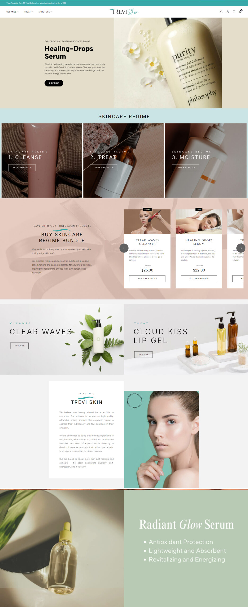 Ecommerce website for cosmetics & skincare